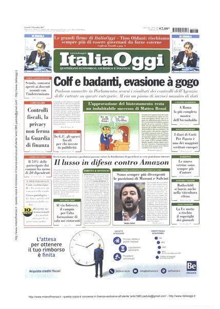 Italia oggi : quotidiano di economia finanza e politica